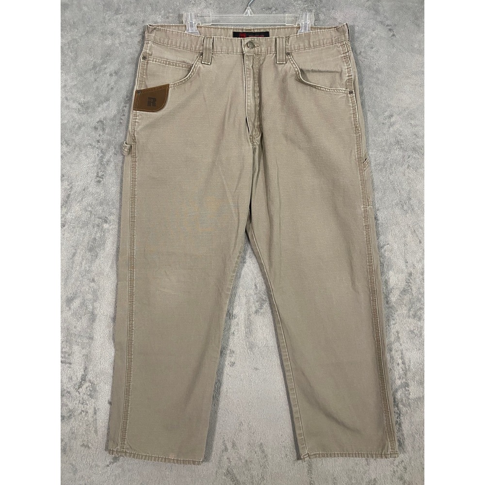 Wrangler Riggs Workwear Mens 36x32 Khaki Tan‎ Ripstop Carpenter Pants Utility